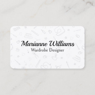 Carte De Visite Outils de Couture Modèle Concepteur de Garde-Rob