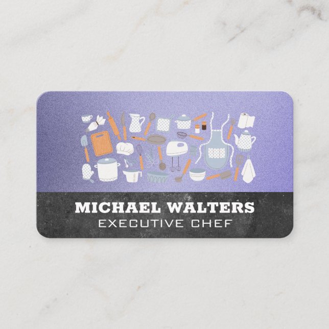 Carte De Visite Outils de cuisine | Cuisine | Chef | Restaurant (Devant)