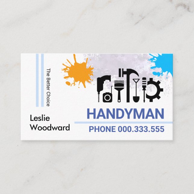 Carte De Visite Outils de handyman de cadre spécial (Devant)
