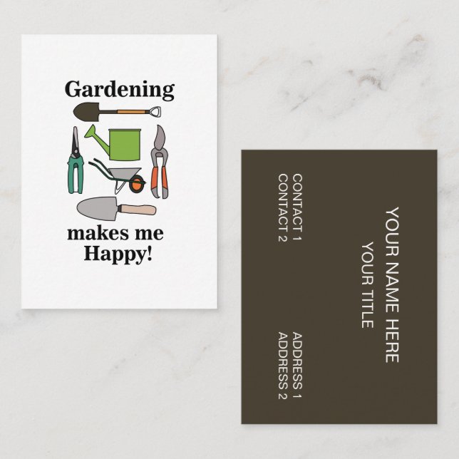 Carte De Visite Outils de jardinage Jardinage (Devant / Derrière)