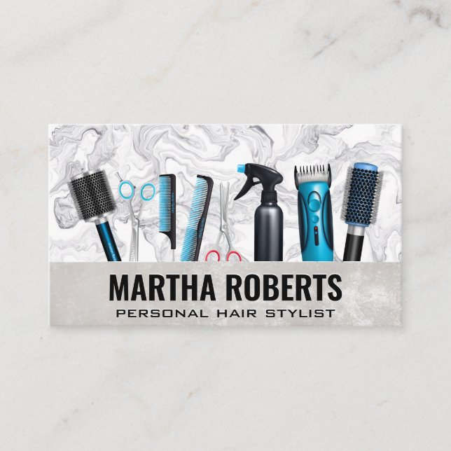 Carte De Visite Outils de liste de cheveux (Devant)