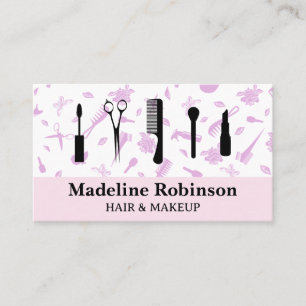 Carte De Visite Outils de maquillage Motif de salon