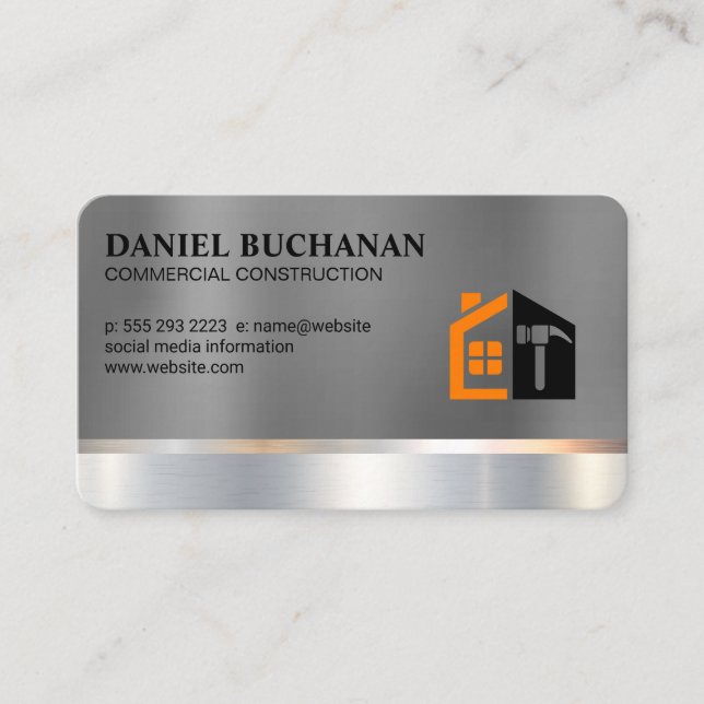 Carte De Visite Outils de matériel | Marteau | Construction (Devant)