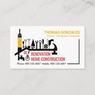 Carte De Visite Outils de réparation Bordure de toit de bâtiment