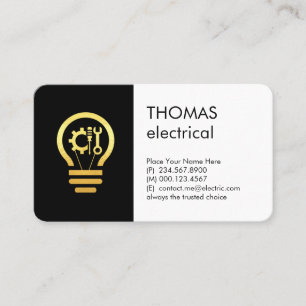 Carte De Visite Outils de réparation d'ampoule électrique en or