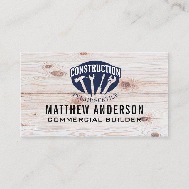 Carte De Visite Outils de réparation de construction | Bâtisseur | (Devant)
