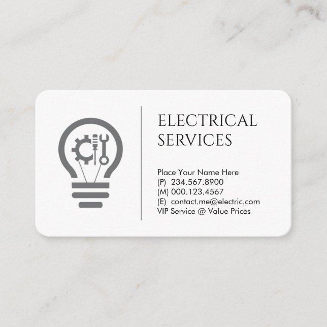 Carte De Visite Outils de réparation de filament d'ampoule électri (Devant)