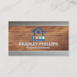 Carte De Visite Outils de réparation de propriété Logo   Grain de 