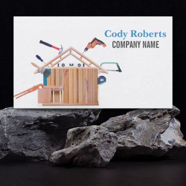 Carte De Visite Outils de travail du bois menuisier menuisier char (Woodworker Tools Handyman Carpentry Carpenter Business Card)