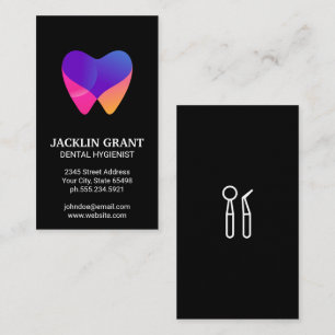 Carte De Visite Outils Dentiste   Icône de dent colorée moderne