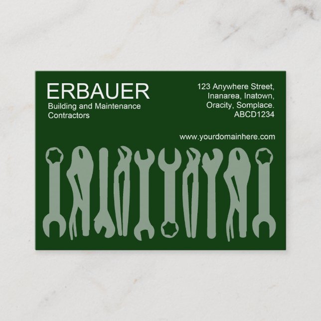 Carte De Visite Outils du commerce (Chubby) - Vert foncé (Devant)