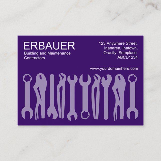 Carte De Visite Outils du commerce (Chubby) - Violet profond (Devant)