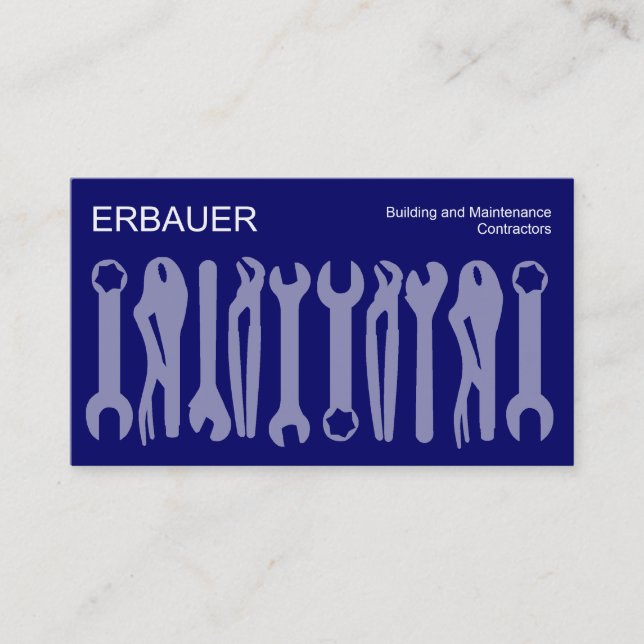 Carte De Visite Outils du métier - Nuances de bleu (Devant)