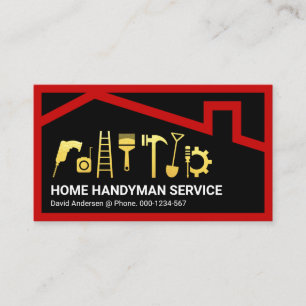 Carte De Visite Outils Handyman de cadre Red House