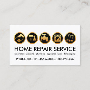 Carte De Visite Outils manuyman de construction d'or