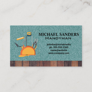 Carte De Visite Outils matériels   Casquette dur de construction