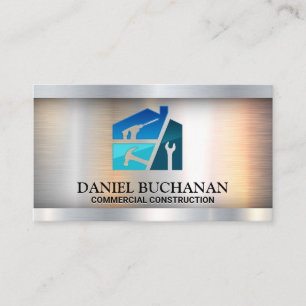 Carte De Visite Outils matériels   Col bleu charpentier   Construc