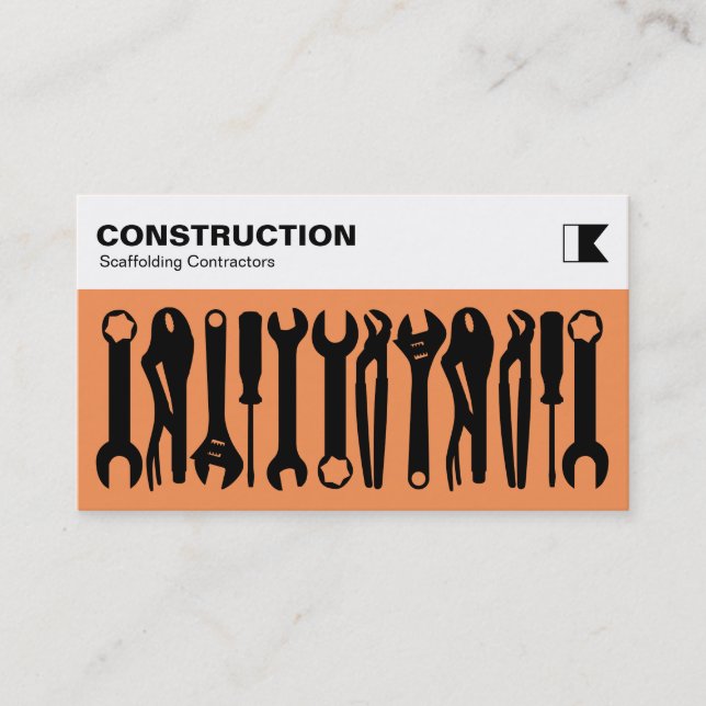 Carte De Visite Outils - Noir sur Orange f79256 (Devant)