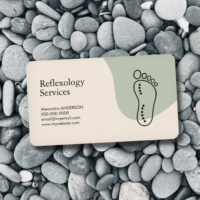 Carte De Visite Outline Footprint - Reflexology (Outline Footprint - Reflexology Business Card)