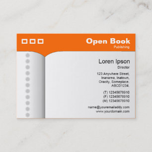 Carte De Visite Ouvrez le livre - FF6600 orange