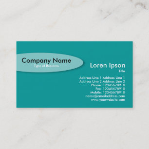 Carte De Visite Oval - Turquoise foncé
