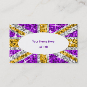 Carte de visite ovale blanc Glitz UK "Gold"