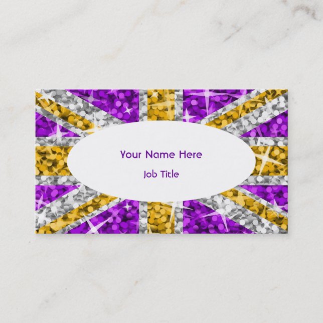 Carte de visite ovale blanc Glitz UK "Gold" (Devant)