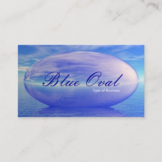 Carte De Visite Ovale bleu (Devant)