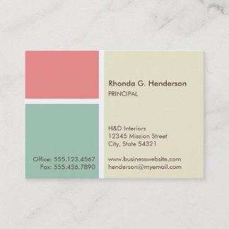 Carte De Visite Oversize moderne bloc de couleur beige professionn
