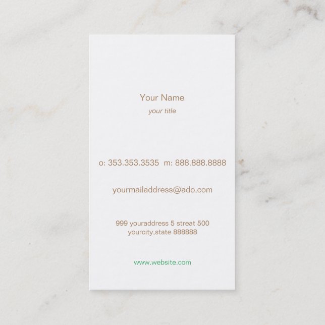 Carte De Visite owl フクロウ名刺 (Dos)