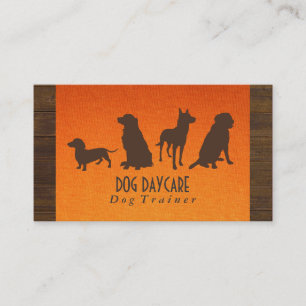 Carte De Visite Pack Canine   Entraînement de chiens (bois et tiss
