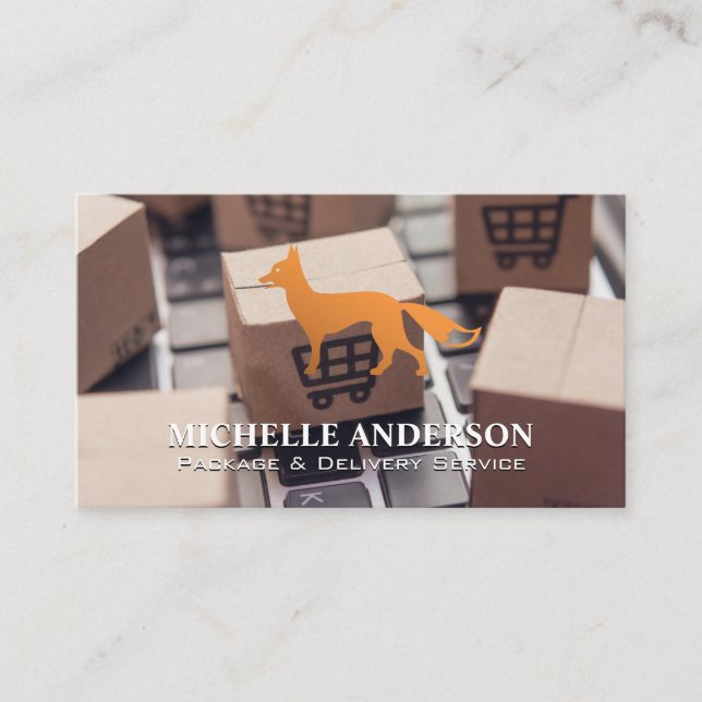 Carte De Visite Packages Fox Icon sur ordinateur portable (Devant)