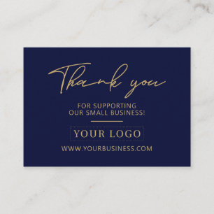 Carte De Visite Packaging de logo d'entreprise bleu marine et or M
