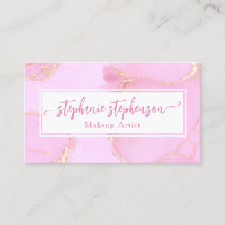 Carte De Visite Paillet rose aquarelle styliste de mode moderne