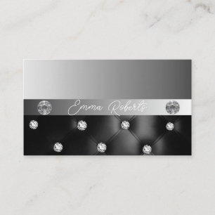Carte De Visite Pailleté Argenté Étincelant Diamants Glitter Entre