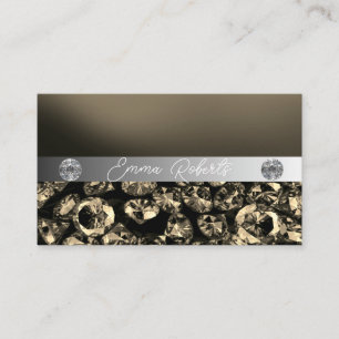 Carte De Visite Pailleté Argenté Étincelant Diamants Glitter Entre