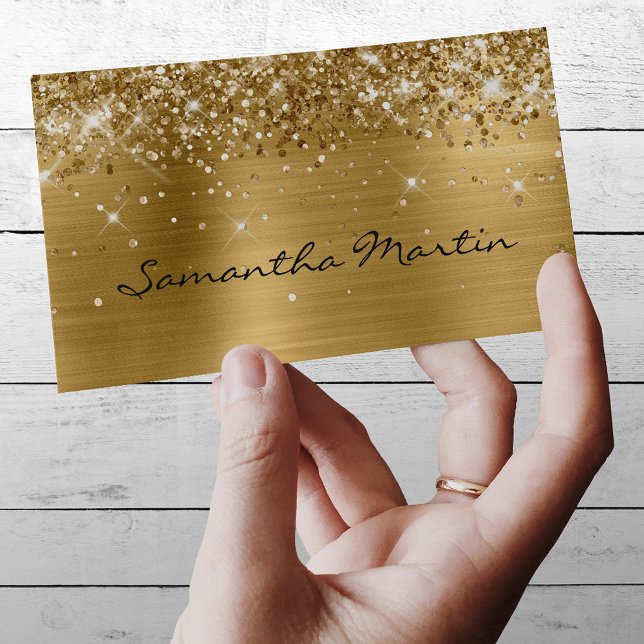 Carte De Visite Pailleté feuille d'or (Créateur téléchargé)