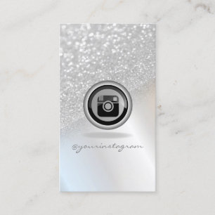 Carte De Visite Paillettes Argentées Modernes Bokeh Réseau Social 