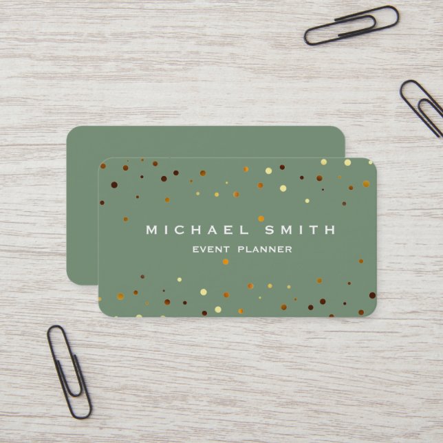 Carte De Visite Paillettes de faux or professionnel moderne  (Devant/Arrière en situation)