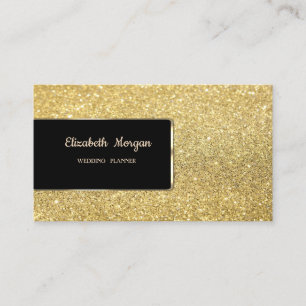 Carte De Visite Paillettes dorées élégantes de luxe Bokeh