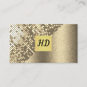 Carte De Visite Paillettes et Paillettes / Luxe Or