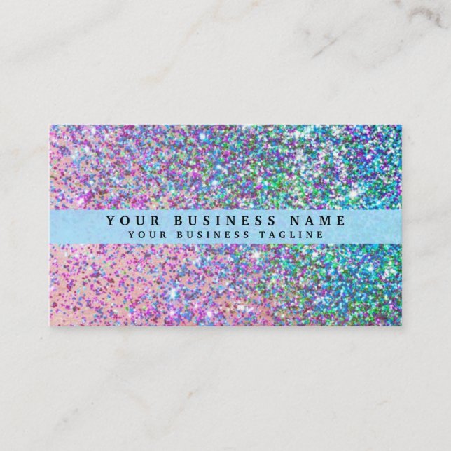 Carte De Visite Paillettes iridescentes fausses (Devant)
