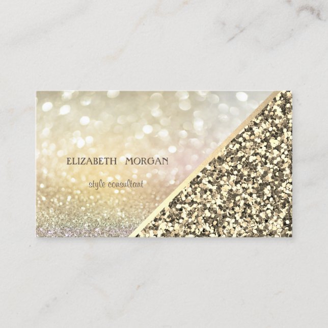 Carte De Visite Paillettes modernes abstraites Bokeh (Devant)