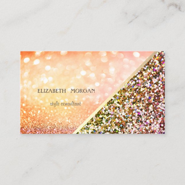 Carte De Visite Paillettes modernes Bokeh Abstrait (Devant)