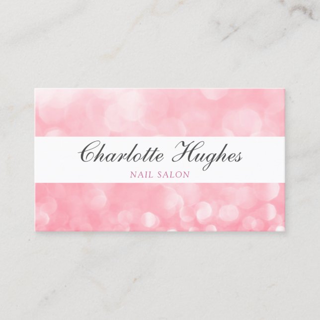 Carte De Visite Paillettes roses modernes chic (Devant)