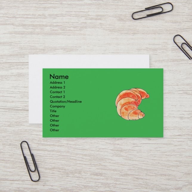Carte De Visite pain aux croissants bruns (Devant/Arrière en situation)