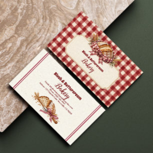 Carte De Visite Pain de campagne au levain à carreaux burgundy rus