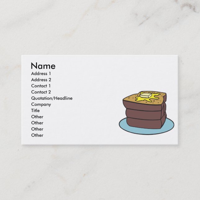 Carte De Visite pain perdu (Devant)