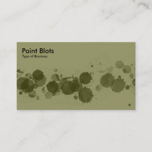 Carte De Visite Paint Blots - Dk Olive sur Khaki