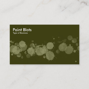 Carte De Visite Paint Blots - Khaki sur Dk Olive